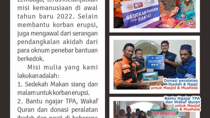 Gesit peduli semeru update 1 januari 2022